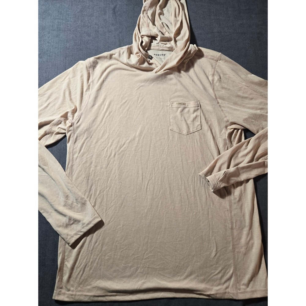 Poncho Shirt Mens Large Outdoors Sun Hoodie Long Sleeve Pocket Fish HIke Camp